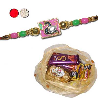 "Rakhi with Chocos - code RN04 - Click here to View more details about this Product